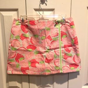 Lilly Pulitzer pink green peach print skort sz 10